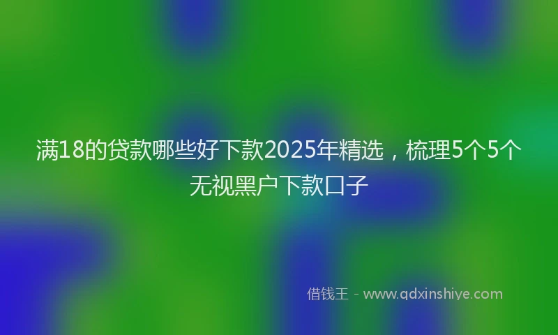 满18的贷款哪些好下款2025年精选，梳理5个5个无视黑户下款口子
