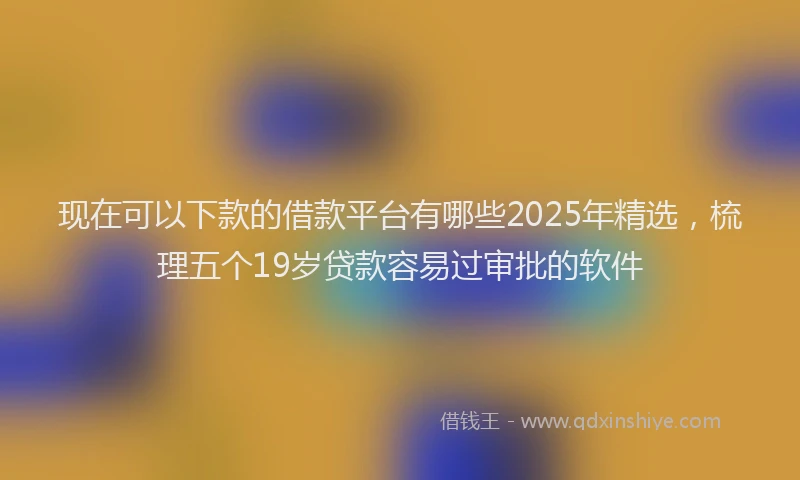 现在可以下款的借款平台有哪些2025年精选，梳理五个19岁贷款容易过审批的软件
