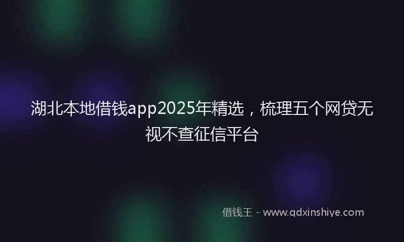 湖北本地借钱app2025年精选，梳理五个网贷无视不查征信平台