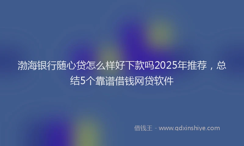 渤海银行随心贷怎么样好下款吗2025年推荐，总结5个靠谱借钱网贷软件