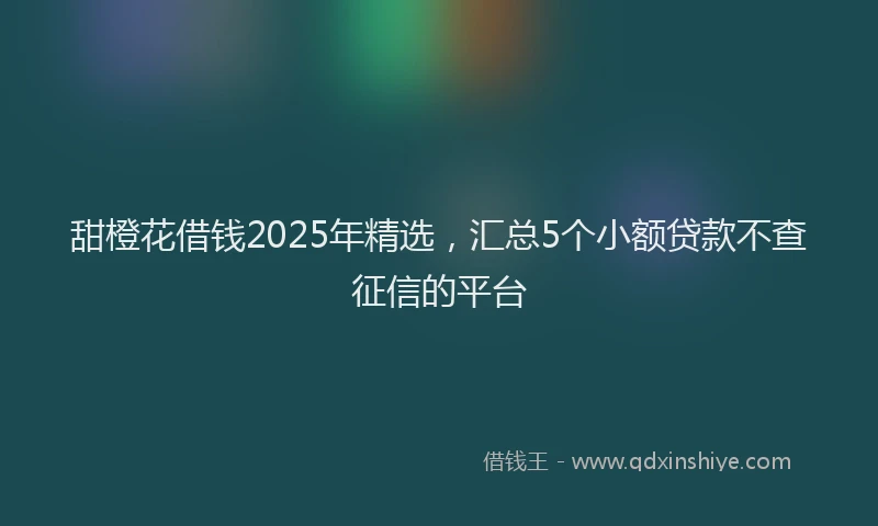甜橙花借钱2025年精选，汇总5个小额贷款不查征信的平台