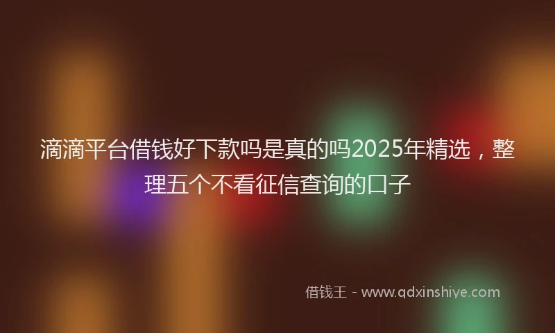 滴滴平台借钱好下款吗是真的吗2025年精选，整理五个不看征信查询的口子