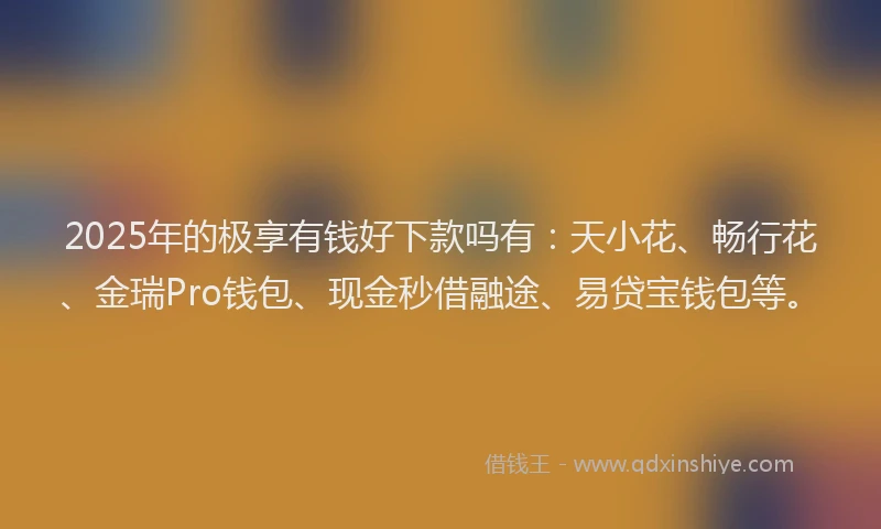 2025年的极享有钱好下款吗有：天小花、畅行花、金瑞Pro钱包、现金秒借融途、易贷宝钱包等。