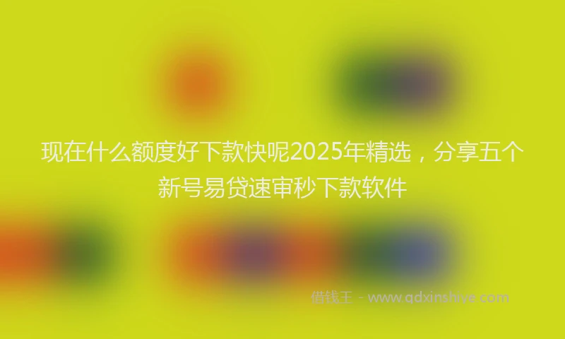 现在什么额度好下款快呢2025年精选，分享五个新号易贷速审秒下款软件