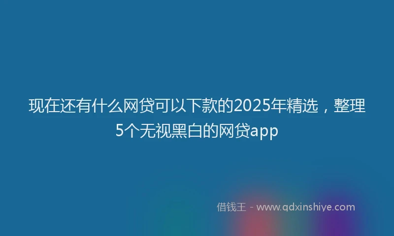 现在还有什么网贷可以下款的2025年精选，整理5个无视黑白的网贷app