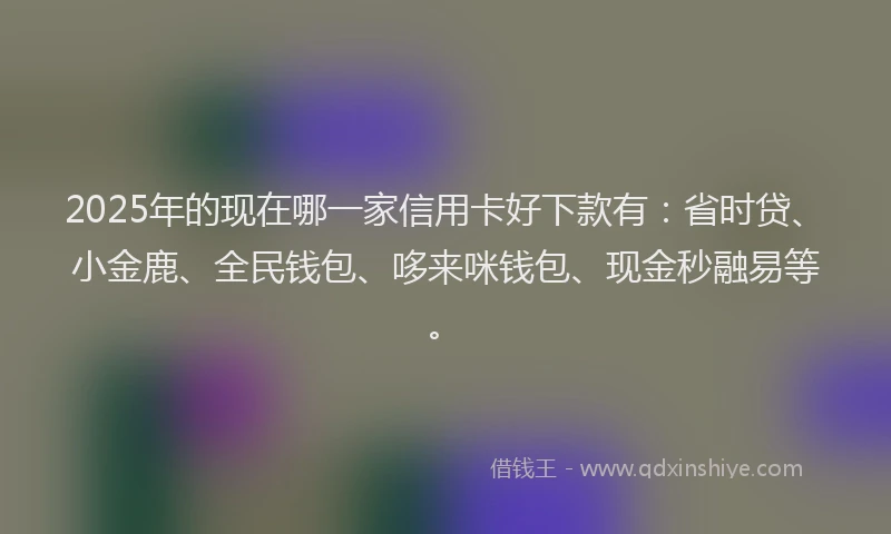 2025年的现在哪一家信用卡好下款有：省时贷、小金鹿、全民钱包、哆来咪钱包、现金秒融易等。