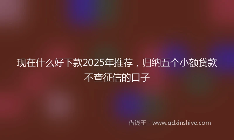 现在什么好下款2025年推荐，归纳五个小额贷款不查征信的口子