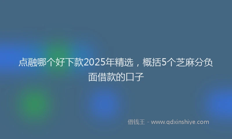 点融哪个好下款2025年精选，概括5个芝麻分负面借款的口子