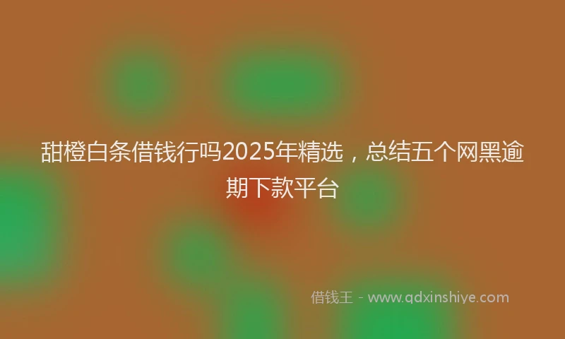 甜橙白条借钱行吗2025年精选，总结五个网黑逾期下款平台