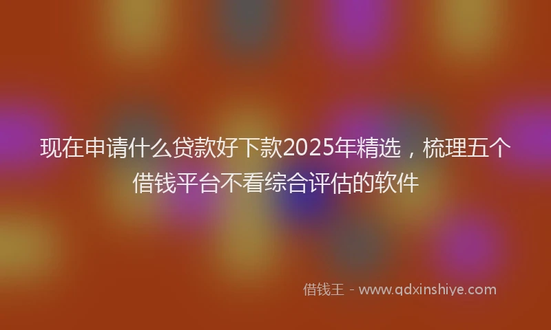 现在申请什么贷款好下款2025年精选，梳理五个借钱平台不看综合评估的软件