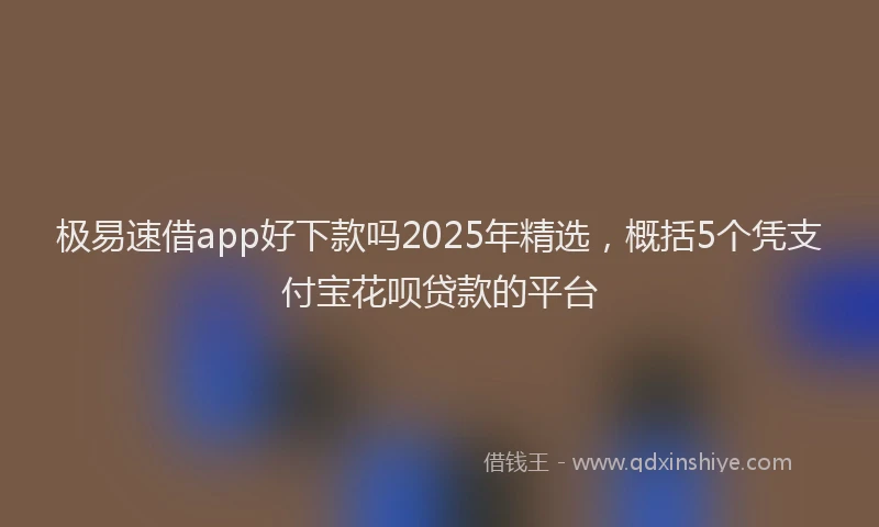 极易速借app好下款吗2025年精选，概括5个凭支付宝花呗贷款的平台