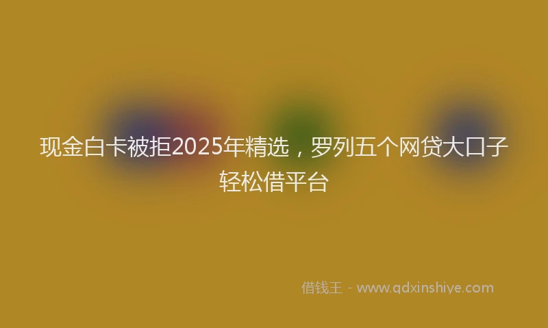 现金白卡被拒2025年精选，罗列五个网贷大口子轻松借平台