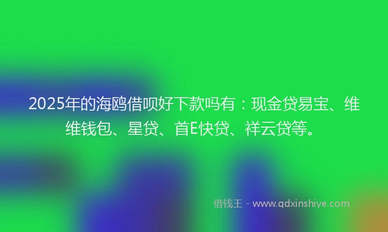 2025年的海鸥借呗好下款吗有：现金贷易宝、维维钱包、星贷、首E快贷、祥云贷等。