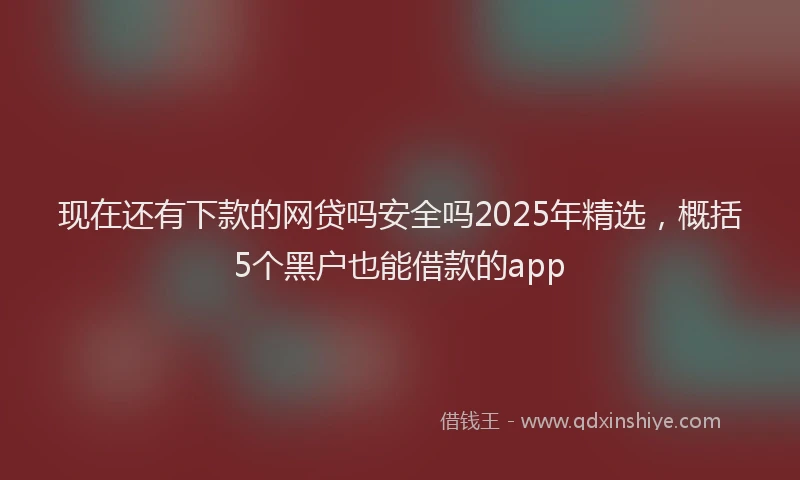现在还有下款的网贷吗安全吗2025年精选，概括5个黑户也能借款的app