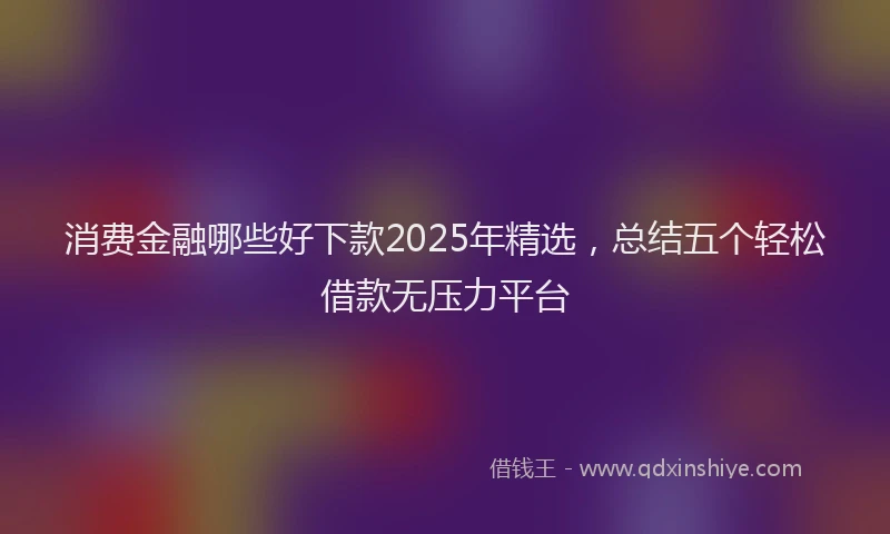 消费金融哪些好下款2025年精选，总结五个轻松借款无压力平台