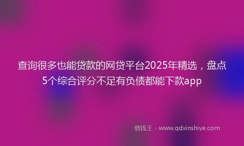 查询很多也能贷款的网贷平台2025年精选，盘点5个综合评分不足有负债都能下款app