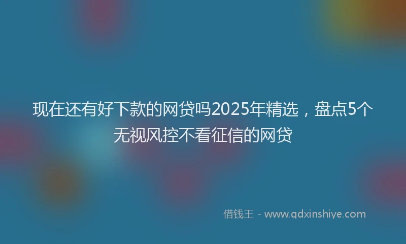 现在还有好下款的网贷吗2025年精选，盘点5个无视风控不看征信的网贷
