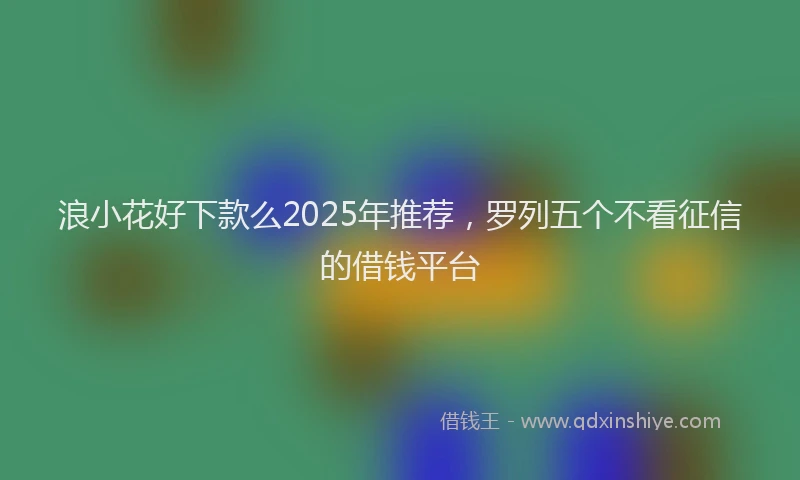浪小花好下款么2025年推荐，罗列五个不看征信的借钱平台