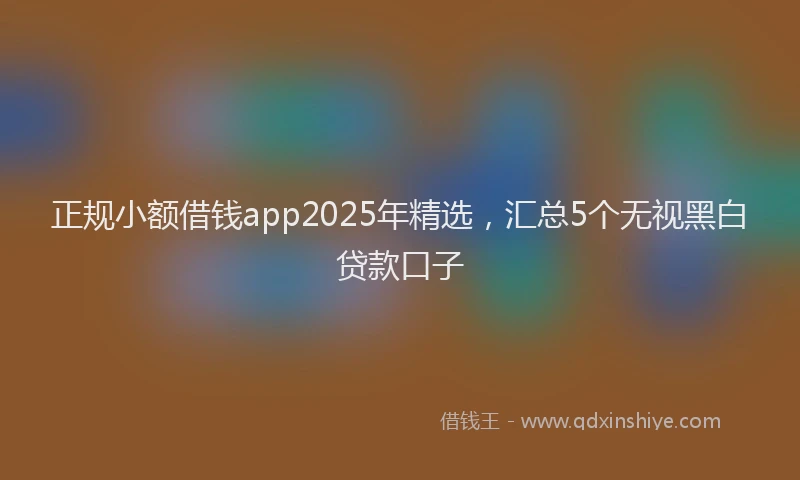 正规小额借钱app2025年精选，汇总5个无视黑白贷款口子
