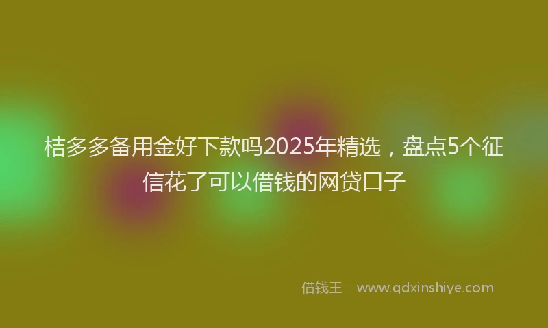 桔多多备用金好下款吗2025年精选，盘点5个征信花了可以借钱的网贷口子