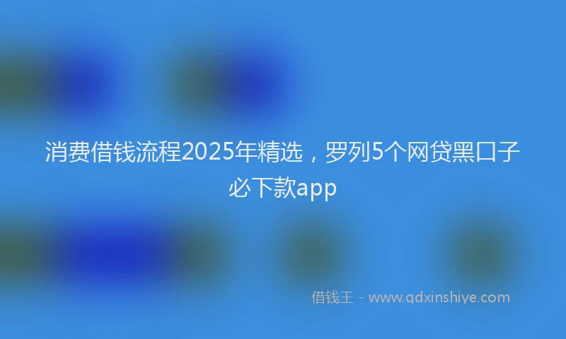 消费借钱流程2025年精选，罗列5个网贷黑口子必下款app