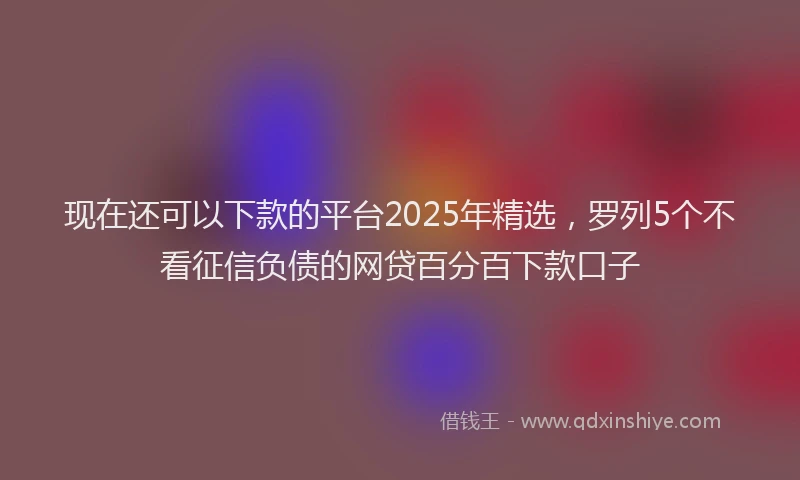 现在还可以下款的平台2025年精选，罗列5个不看征信负债的网贷百分百下款口子