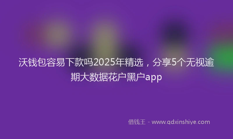 沃钱包容易下款吗2025年精选，分享5个无视逾期大数据花户黑户app