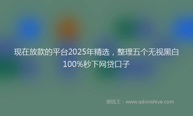 现在放款的平台2025年精选，整理五个无视黑白100%秒下网贷口子