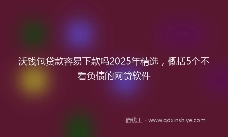 沃钱包贷款容易下款吗2025年精选，概括5个不看负债的网贷软件