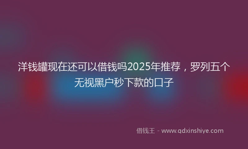 洋钱罐现在还可以借钱吗2025年推荐，罗列五个无视黑户秒下款的口子
