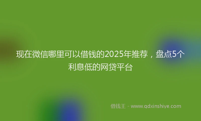 现在微信哪里可以借钱的2025年推荐，盘点5个利息低的网贷平台
