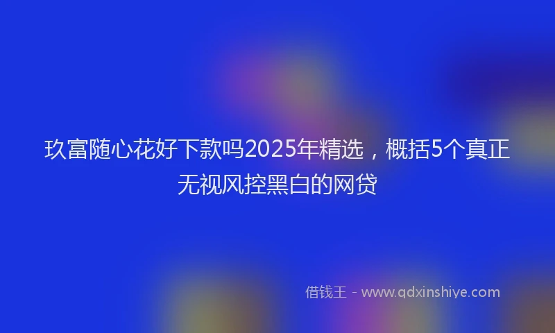 玖富随心花好下款吗2025年精选，概括5个真正无视风控黑白的网贷