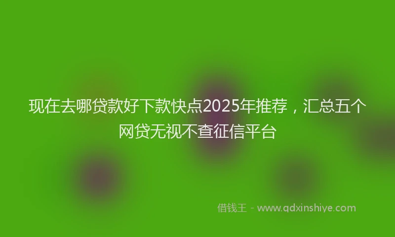 现在去哪贷款好下款快点2025年推荐，汇总五个网贷无视不查征信平台