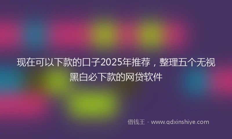 现在可以下款的口子2025年推荐，整理五个无视黑白必下款的网贷软件