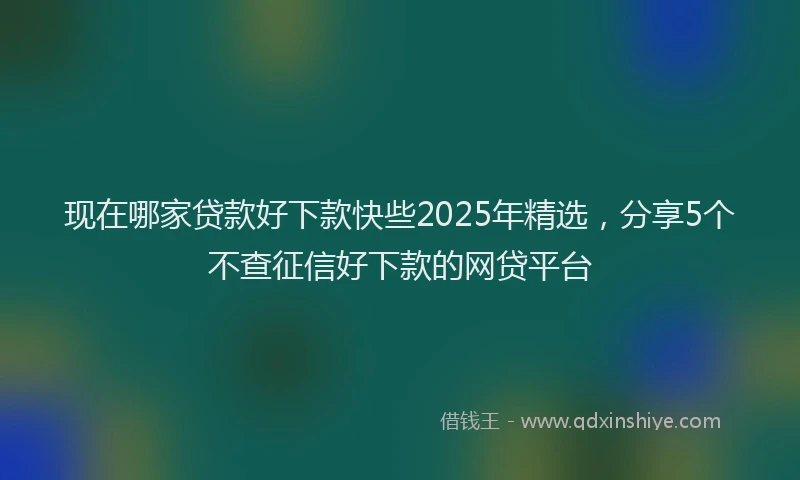 现在哪家贷款好下款快些2025年精选，分享5个不查征信好下款的网贷平台