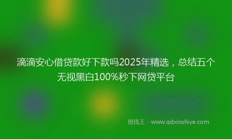 滴滴安心借贷款好下款吗2025年精选，总结五个无视黑白100%秒下网贷平台
