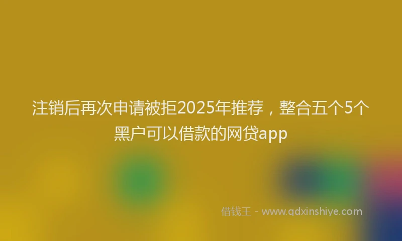 注销后再次申请被拒2025年推荐，整合五个5个黑户可以借款的网贷app