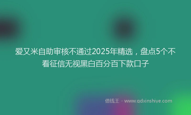 爱又米自助审核不通过2025年精选，盘点5个不看征信无视黑白百分百下款口子