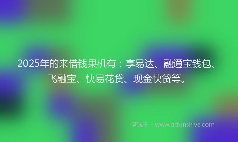 2025年的来借钱果机有：享易达、融通宝钱包、飞融宝、快易花贷、现金快贷等。