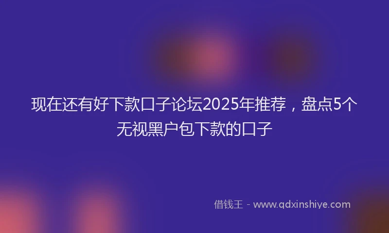 现在还有好下款口子论坛2025年推荐，盘点5个无视黑户包下款的口子