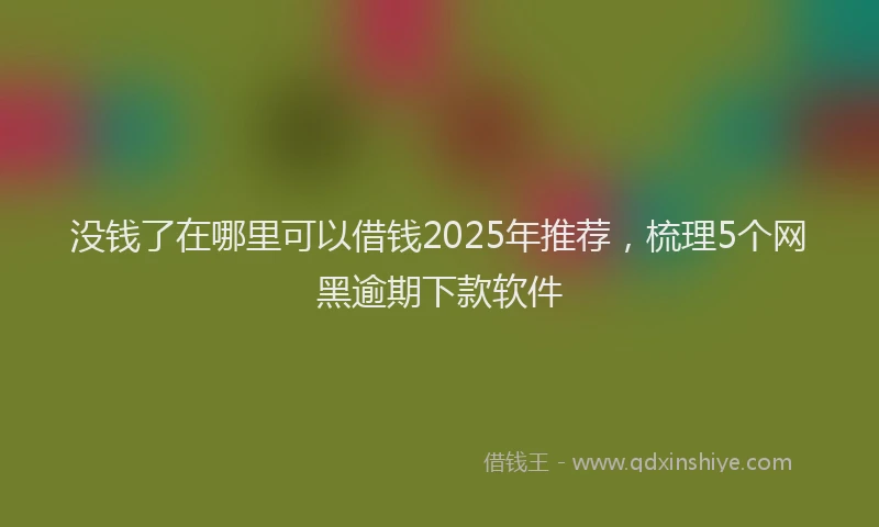 没钱了在哪里可以借钱2025年推荐，梳理5个网黑逾期下款软件