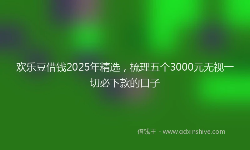 欢乐豆借钱2025年精选，梳理五个3000元无视一切必下款的口子
