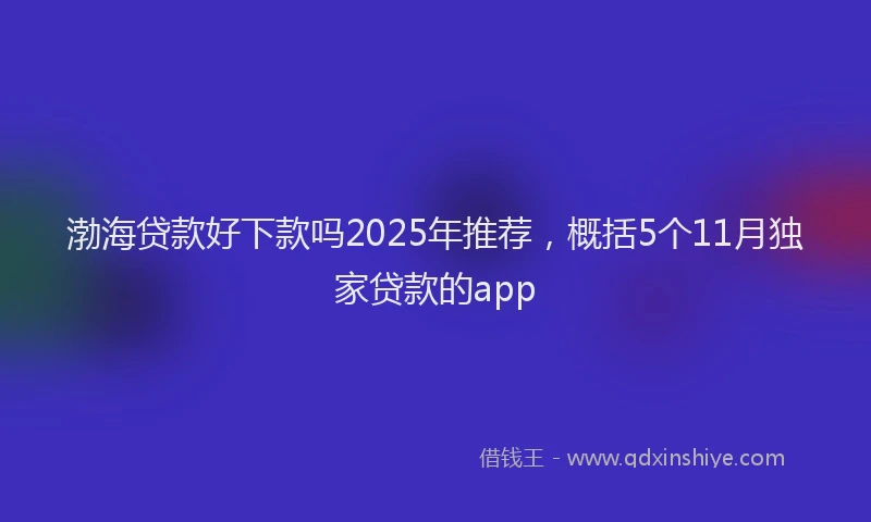 渤海贷款好下款吗2025年推荐，概括5个11月独家贷款的app