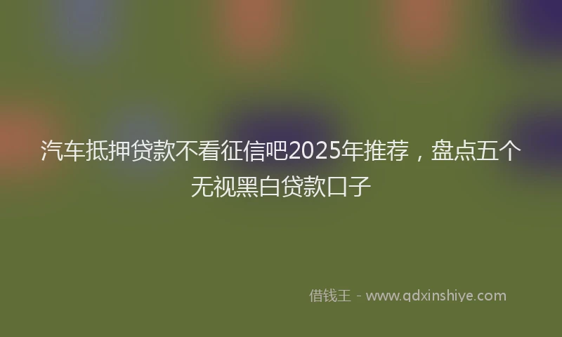 汽车抵押贷款不看征信吧2025年推荐，盘点五个无视黑白贷款口子