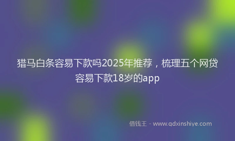 猎马白条容易下款吗2025年推荐，梳理五个网贷容易下款18岁的app