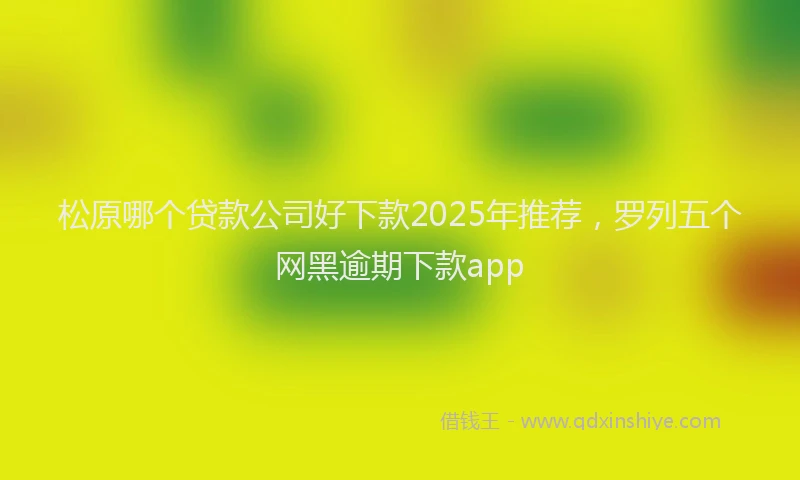 松原哪个贷款公司好下款2025年推荐，罗列五个网黑逾期下款app