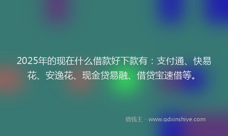 2025年的现在什么借款好下款有：支付通、快易花、安逸花、现金贷易融、借贷宝速借等。
