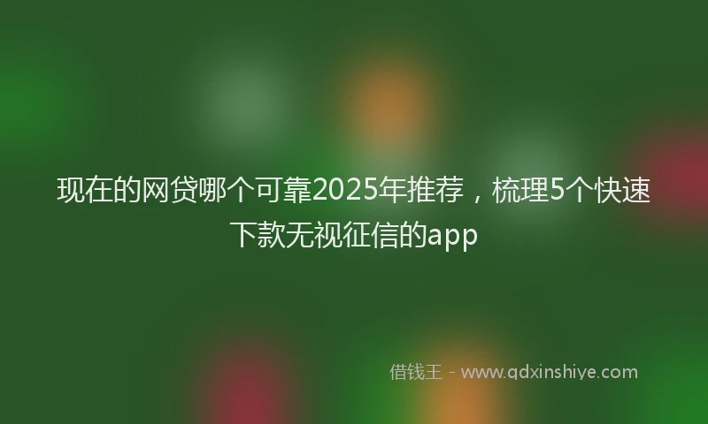 现在的网贷哪个可靠2025年推荐，梳理5个快速下款无视征信的app