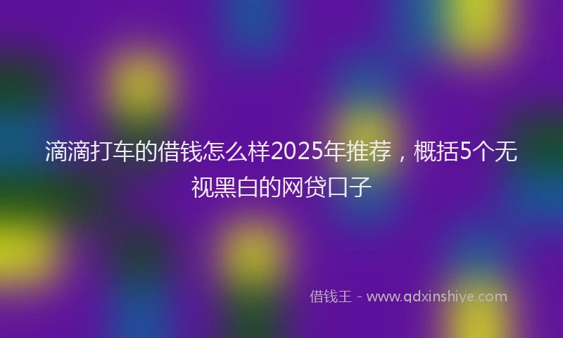 滴滴打车的借钱怎么样2025年推荐，概括5个无视黑白的网贷口子