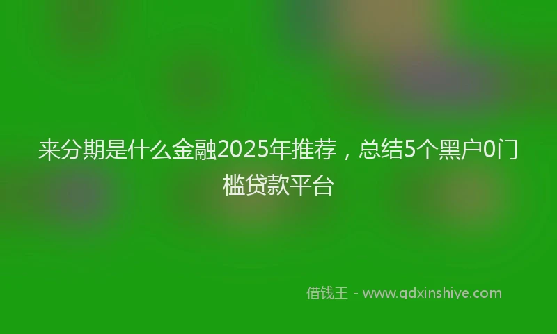 来分期是什么金融2025年推荐，总结5个黑户0门槛贷款平台